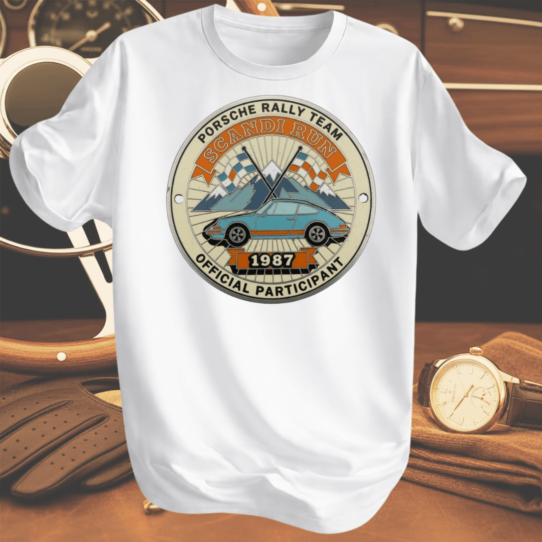 PORSCHE RALLY TEAM T-shirt vit inspirerad av klassisk racingkultur