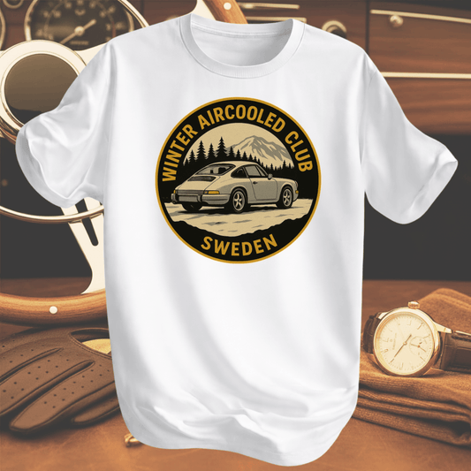 premium t-shirt med air cooled sweden bilmotiv